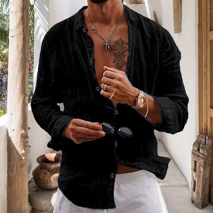 Camisa Manga Longa de Linho Puro 100% - Firenze Luxe