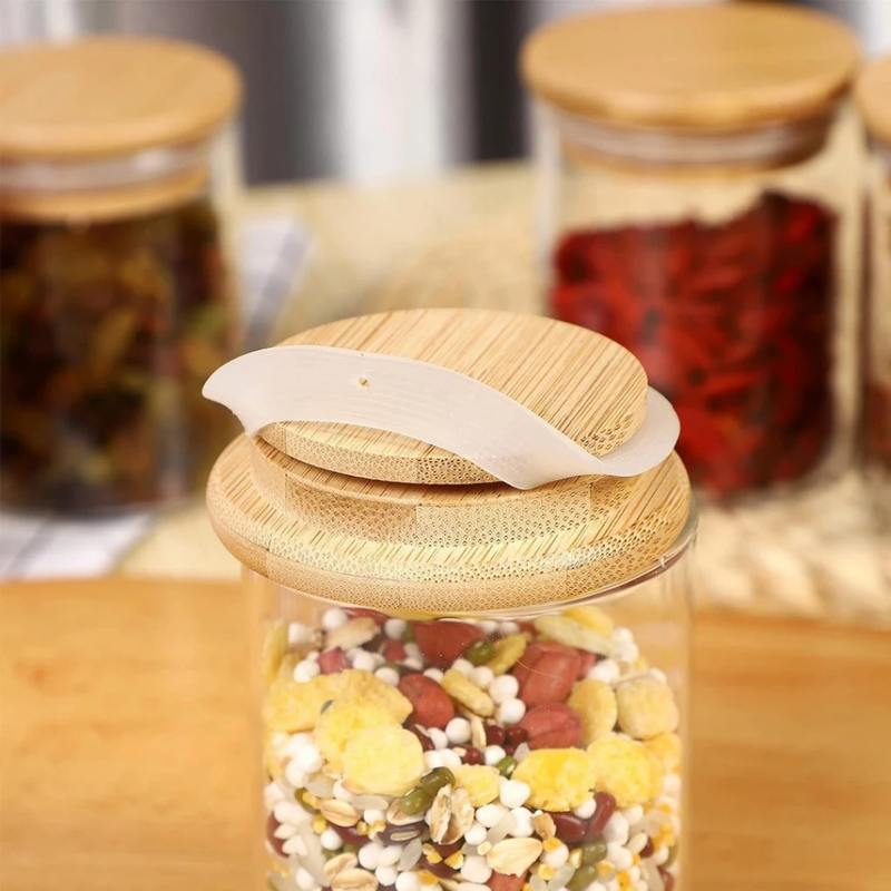Kit Potes de Vidro com Tampa em Bambu (200ml) Casa Splêndida [Pague 4 Leve 6]