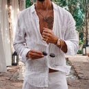 Camisa Manga Longa de Linho Puro 100% - Firenze Luxe