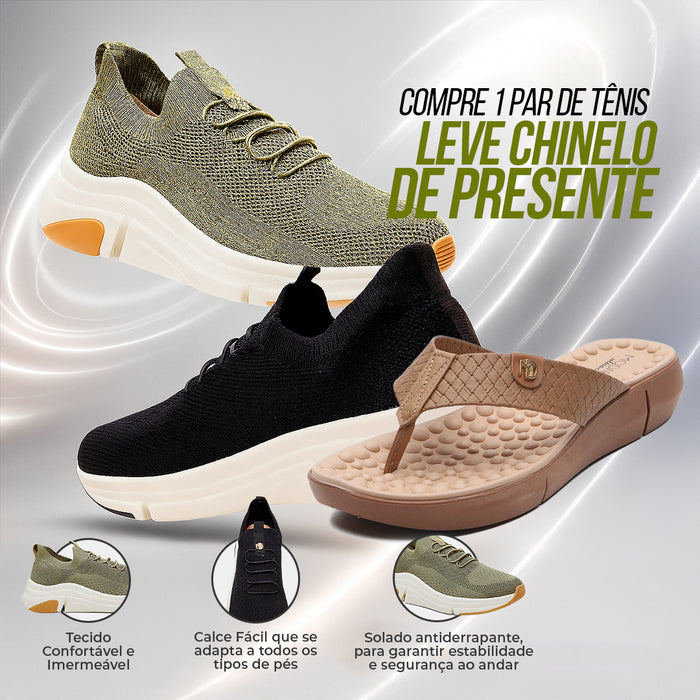 Tênis Ortopédico + Chinelo Massageador