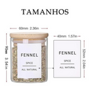 Kit Potes de Vidro com Tampa em Bambu (200ml) Casa Splêndida [Pague 4 Leve 6]