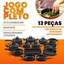 Jogo De Panelas 13 Peças Antiaderente - Teflon