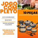 Jogo de Panelas Antiaderente 10 Peças - Teflon