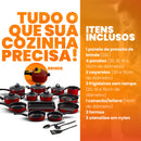 Jogo de Panelas 17 Peças Antiaderente - Brinde Panela Pressão