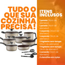 Jogo de Panelas Antiaderente 10 Peças - Teflon - Linha Coffee