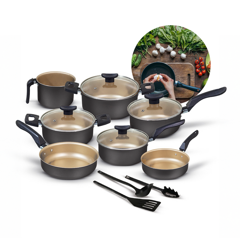 Jogo de Panelas Antiaderente 10 Peças - Teflon