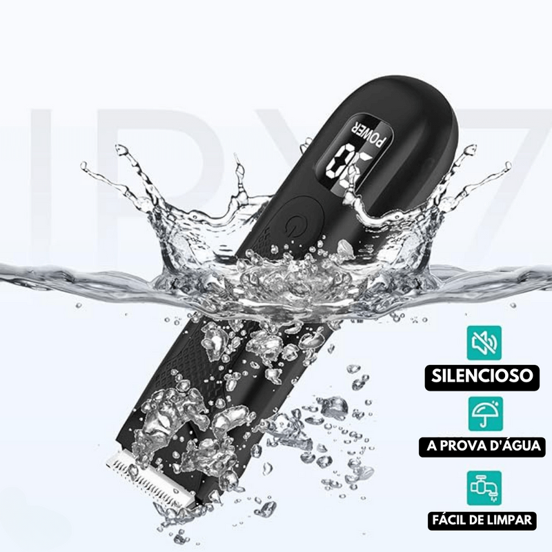 Manchine Plus™ – Aparelho Profissional com Kit Completo: 2 Pentes Extras, Base Recarregável e Escova de Limpeza + BALM - Hidratante Refrescante Para Barba (Brinde)🎁